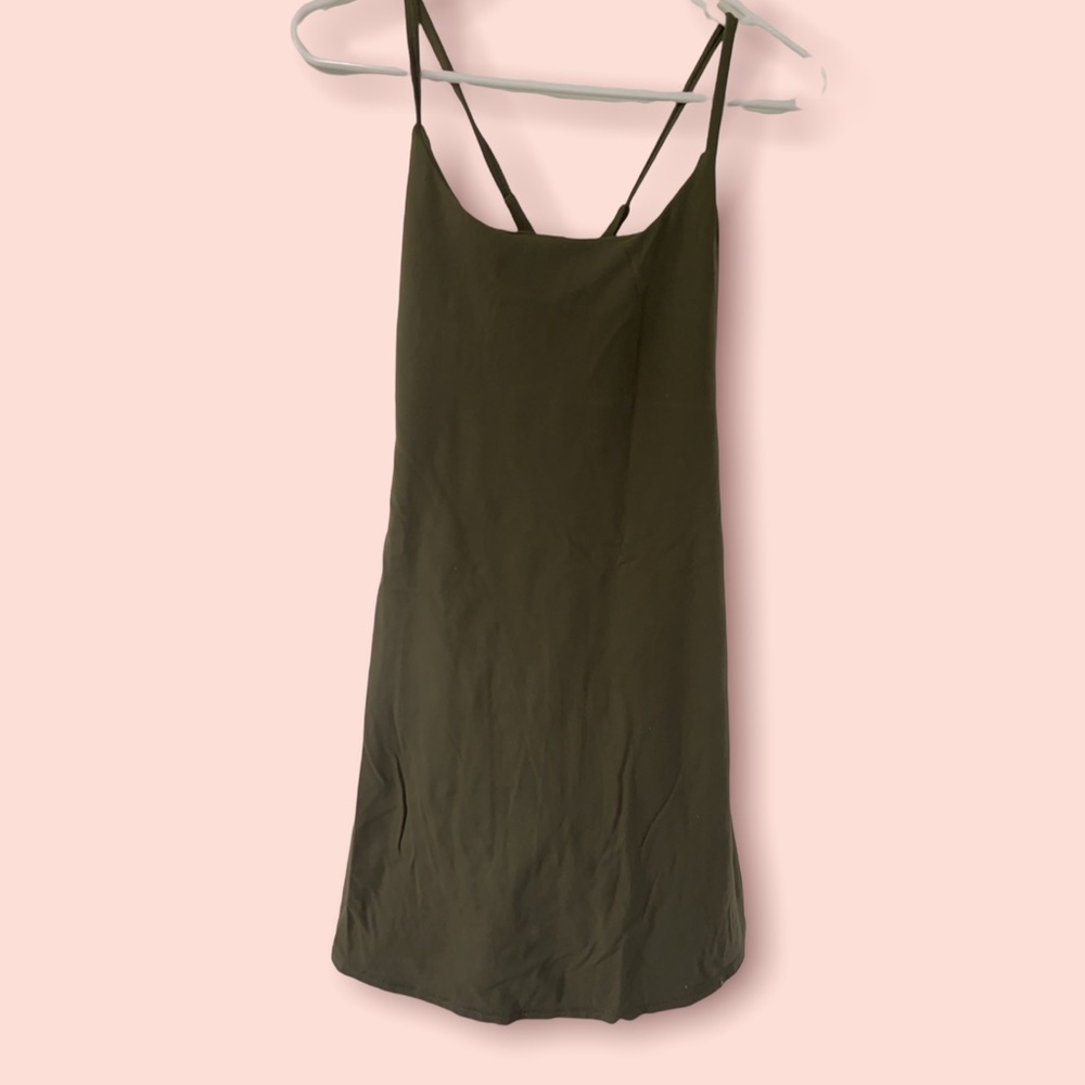 Halara skirt dress. Olive green in color, very stretchy material. Size M